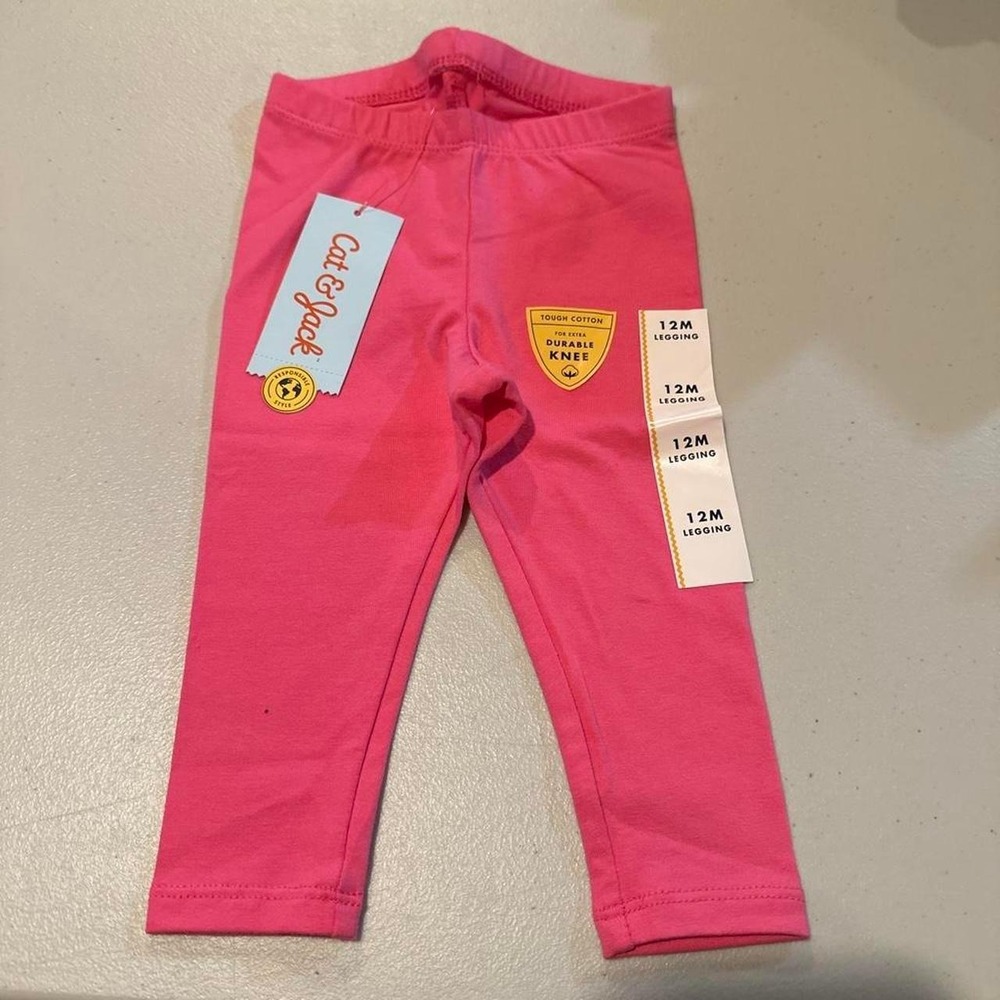 Cat & Jack Pink Cotton Leggings size 12 months NWT
